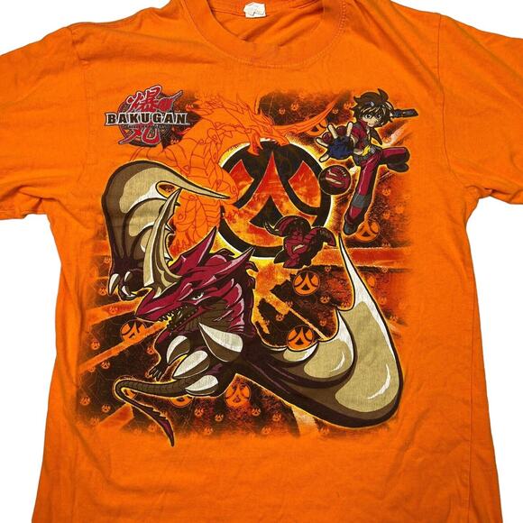 Bakugan Battle Brawlers Anime TV Graphic Tee T-Shirt Orange Youth L 14/16 - Picture 3 of 4